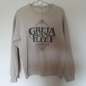 Women's Size Medium Tan Greta Van Fleet Sweatshirt